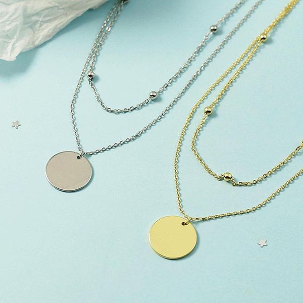 chains round coin choker necklaces for women stainless steel gold double chain necklace minimalist jewelry gift bijoux femme, Silver
chains round coin choker necklaces for women stainless steel gold double chain necklace minimalist jewelry gift bijoux femme, Silver