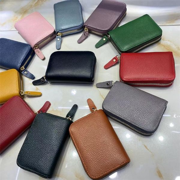 card holders 100% cowhide female holder classic ball grain leather coin purse men's sewn wallet, Brown;gray
card holders 100% cowhide female holder classic ball grain leather coin purse men's sewn wallet, Brown;gray