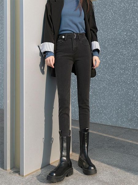 winter women jeans plus size woman high waisted skinny pencil pants lady thick stretch denim black pant women's, Blue
winter women jeans plus size woman high waisted skinny pencil pants lady thick stretch denim black pant women's, Blue