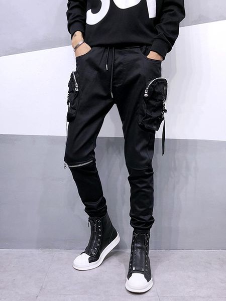 men's pants side pockets harem mens hip hop patchwork cargo ripped sweatpants joggers trousers male fashion full length, Black
men's pants side pockets harem mens hip hop patchwork cargo ripped sweatpants joggers trousers male fashion full length, Black