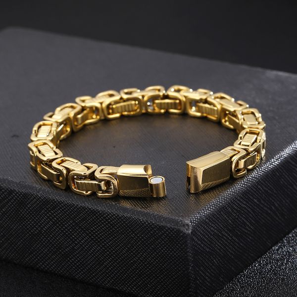 hip-hop style striped square byzantine chain link bracelet for mens stainless steel bangle christmas present jewelry 8mm 8.5 inch 51g silver, Black
hip-hop style striped square byzantine chain link bracelet for mens stainless steel bangle christmas present jewelry 8mm 8.5 inch 51g silver, Black