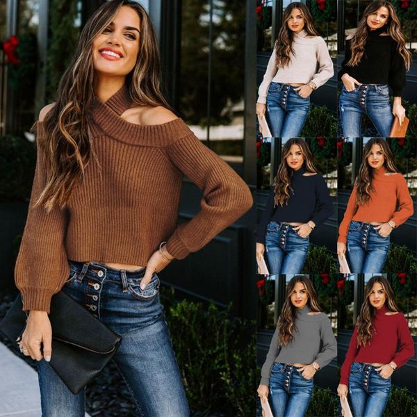women's sweaters 2021 autumn winter ol large off shoulder solid color slim knit sweater women, White;black
women's sweaters 2021 autumn winter ol large off shoulder solid color slim knit sweater women, White;black