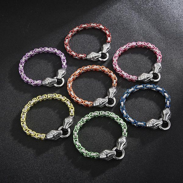 link, chain wide 6mm snake head stainless steel black gold color emperor bracelet fashion hip hop rock men's titanium link brace
link, chain wide 6mm snake head stainless steel black gold color emperor bracelet fashion hip hop rock men's titanium link brace