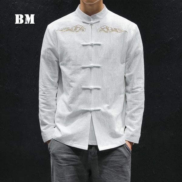 chinese style spring cotton linen long sleeve buttoned shirt men clothing lucky cloud embroidery plus size retro coats 5xl men's casual, White;black
chinese style spring cotton linen long sleeve buttoned shirt men clothing lucky cloud embroidery plus size retro coats 5xl men's casual, White;black