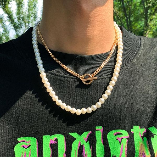 chokers shixin punk white pearl beads choker necklace for men women layered gold silver color chain on the neck fashion jewelry, Golden;silver
chokers shixin punk white pearl beads choker necklace for men women layered gold silver color chain on the neck fashion jewelry, Golden;silver