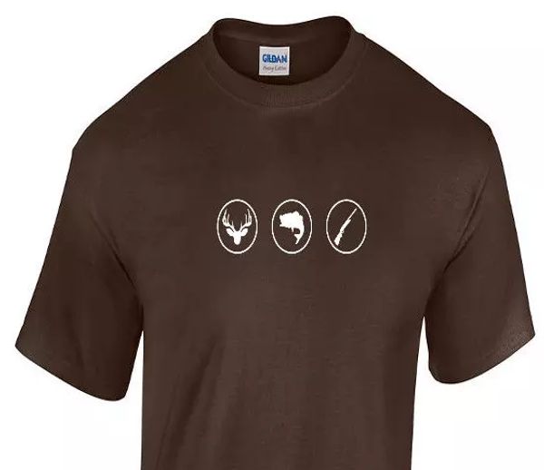 hunting fishing rifle logo camping t-shirt chocolate brown white tee shirt s-3xl, White;black
hunting fishing rifle logo camping t-shirt chocolate brown white tee shirt s-3xl, White;black