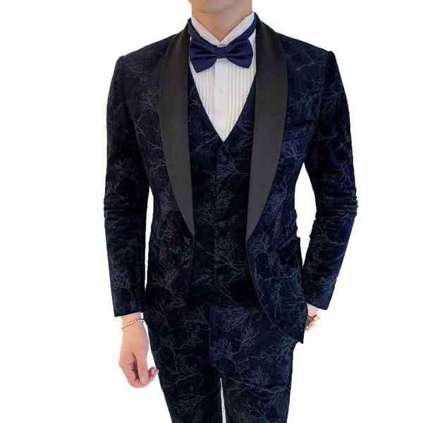iwhanker brand velvet printing mens wedding suit male blazers slim fit suits business formal party classic navy blue men costume men's, White;black
iwhanker brand velvet printing mens wedding suit male blazers slim fit suits business formal party classic navy blue men costume men's, White;black