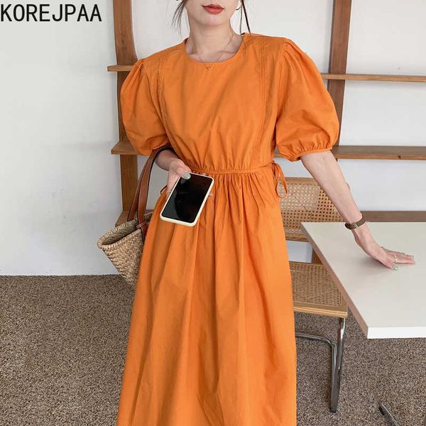 korejpaa women dress korean fashion summer solid color o-neck side strappy pleated high-waist bubble sleeve long vestido 210526, Black;gray
korejpaa women dress korean fashion summer solid color o-neck side strappy pleated high-waist bubble sleeve long vestido 210526, Black;gray
