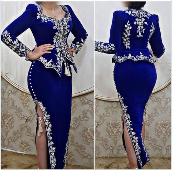 karakou algerien royal blue prom formal dresses with long sleeve 2022 silver lace embroidery peplum slit arabic evening gowns, Black
karakou algerien royal blue prom formal dresses with long sleeve 2022 silver lace embroidery peplum slit arabic evening gowns, Black