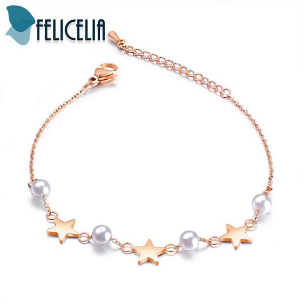 charm bracelets felicelia elegant womens silver/ rose gold color stainless steel star bracelet with simulated pearls adjustable, Golden;silver
charm bracelets felicelia elegant womens silver/ rose gold color stainless steel star bracelet with simulated pearls adjustable, Golden;silver