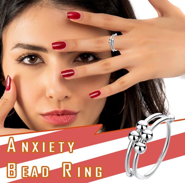 factory wholesale new double layer rotatable bead ring for women party gift 
factory wholesale new double layer rotatable bead ring for women party gift