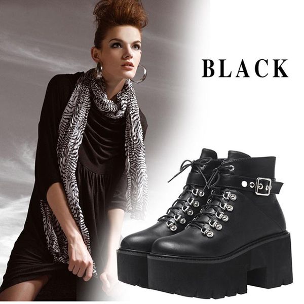 boots autumn winter chunky heel platform lace-up black gothic women plush inside comfortable buckle footwear
boots autumn winter chunky heel platform lace-up black gothic women plush inside comfortable buckle footwear