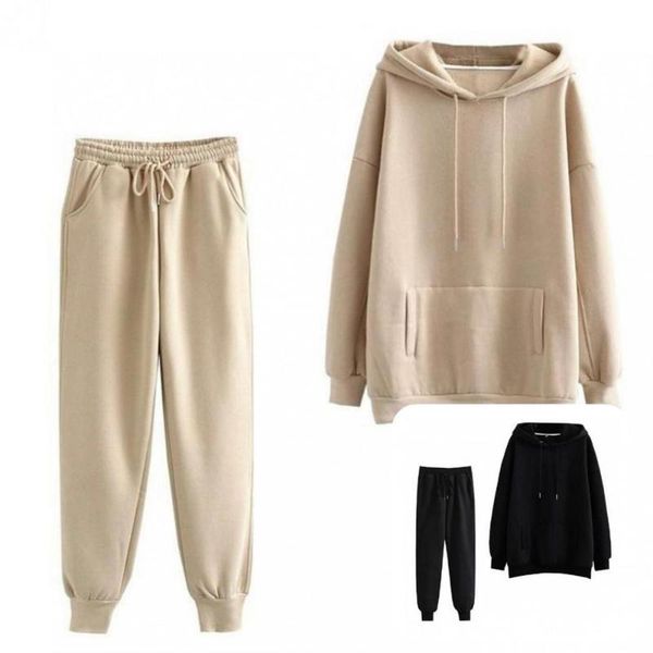 women's two piece pants autumn winter simple drawstring pockets women outfit warm sweatshirt set elastic waist for office, White
women's two piece pants autumn winter simple drawstring pockets women outfit warm sweatshirt set elastic waist for office, White