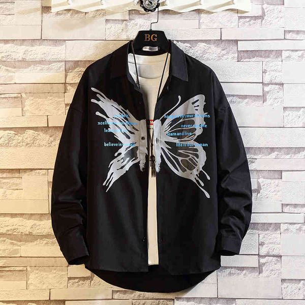 men's jackets mark spring long sleeves new classic black collar white cormorant printing shirt for male clothing harajuku 8a8i, Black;brown
men's jackets mark spring long sleeves new classic black collar white cormorant printing shirt for male clothing harajuku 8a8i, Black;brown