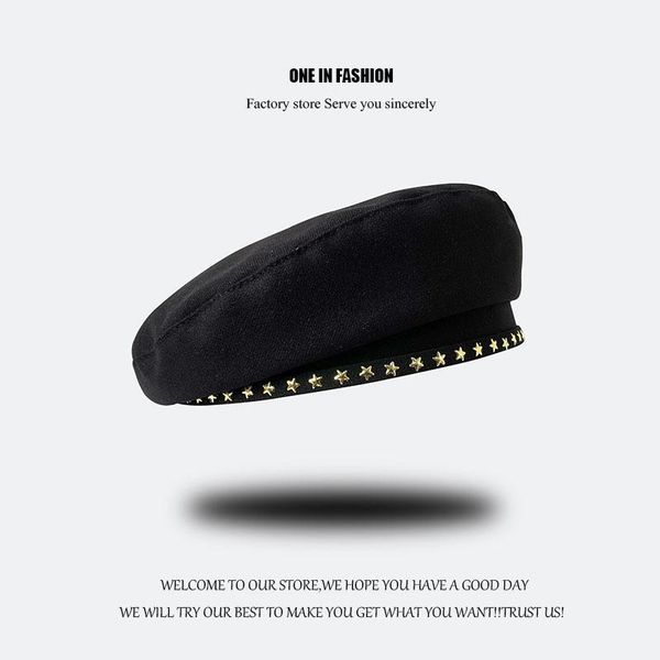 berets polyester leather lolita beret hat women fall winter french designer british painter octagonal hats brimless baret with stars, Blue;gray
berets polyester leather lolita beret hat women fall winter french designer british painter octagonal hats brimless baret with stars, Blue;gray