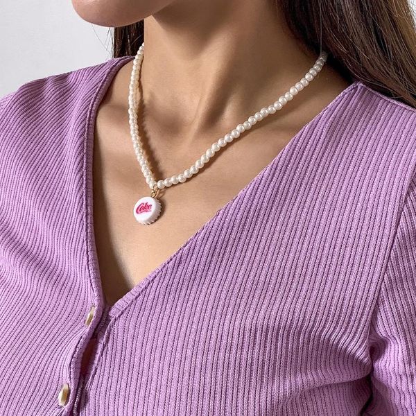 chains european and american creative jewelry sweet cool imitation pearl round bead chain necklace simple cola cap letter, Silver
chains european and american creative jewelry sweet cool imitation pearl round bead chain necklace simple cola cap letter, Silver