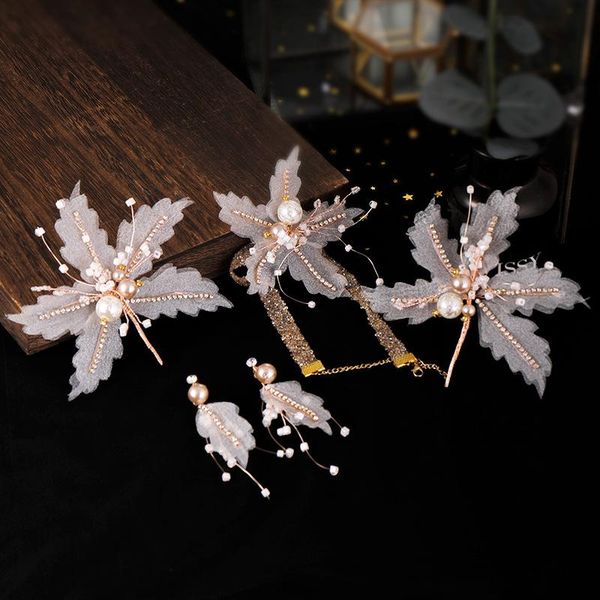 earrings & necklace bridal wedding jewelry set head ornament and korean pearl spun flowers accessories woven crystal hairpin, Silver
earrings & necklace bridal wedding jewelry set head ornament and korean pearl spun flowers accessories woven crystal hairpin, Silver