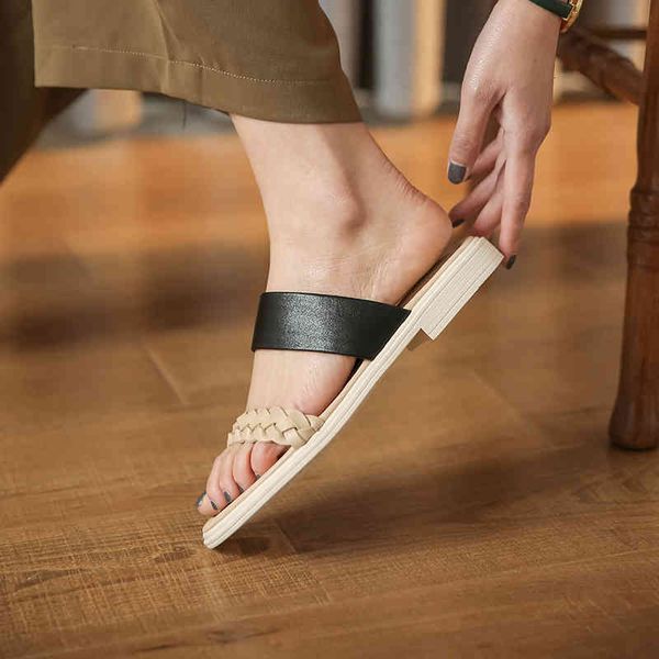 sandals genuine leather woman casual shoes weave texture flat women's sandals with comfortable handmade versatile slippers size 34-40 7, Black
sandals genuine leather woman casual shoes weave texture flat women's sandals with comfortable handmade versatile slippers size 34-40 7, Black