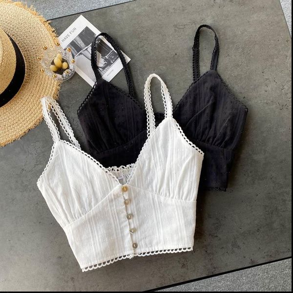lace crop women tank slim fit spaghetti strap tanke off versatile sleeveless camisole solid color sling camis, White
lace crop women tank slim fit spaghetti strap tanke off versatile sleeveless camisole solid color sling camis, White