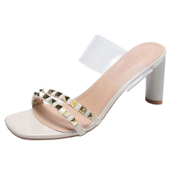 summer slippers rivet casual shoes clear transparent women woman female thin high heels ladies, Black
summer slippers rivet casual shoes clear transparent women woman female thin high heels ladies, Black
