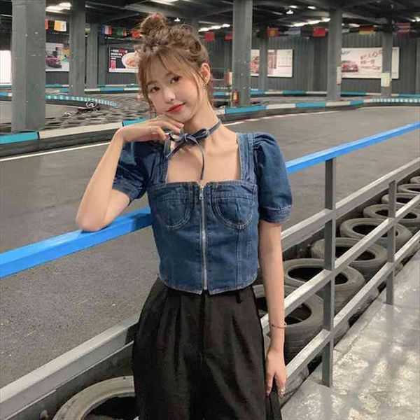 plus size hollow out tied womens blouses denim puff sleeve zipper shirt blusas mujer de moda, White
plus size hollow out tied womens blouses denim puff sleeve zipper shirt blusas mujer de moda, White