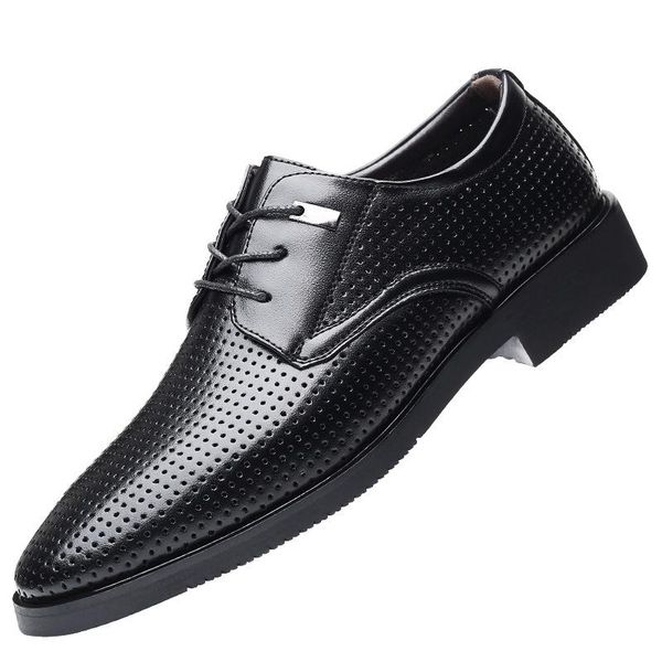 men business shoes formal genuine leather casual dress office size male breathable footwear, Black
men business shoes formal genuine leather casual dress office size male breathable footwear, Black