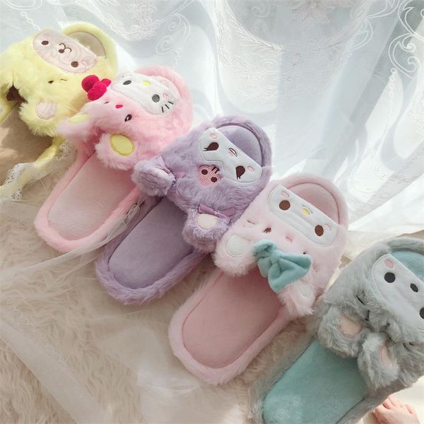 slippers real picture cartoon women girl japanese anime flat peep toe plush indoor shoes non-slip casual pink spring autumn, Black
slippers real picture cartoon women girl japanese anime flat peep toe plush indoor shoes non-slip casual pink spring autumn, Black