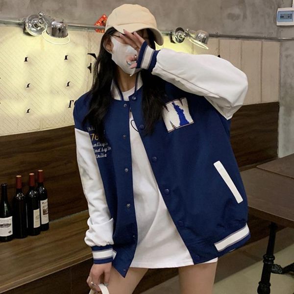 women's jackets women print blue baskball single-breasted loose casual baseball uniform 2021 japanese harajuku splice jacket, Black;brown
women's jackets women print blue baskball single-breasted loose casual baseball uniform 2021 japanese harajuku splice jacket, Black;brown