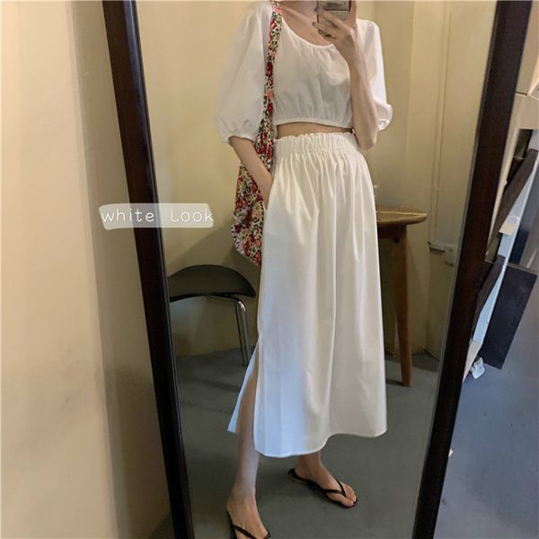 casual dresses women summer vintage white 2 two piece set kit back-bow tie short with elastic high waist skirt split hem sq7k, Black;gray
casual dresses women summer vintage white 2 two piece set kit back-bow tie short with elastic high waist skirt split hem sq7k, Black;gray