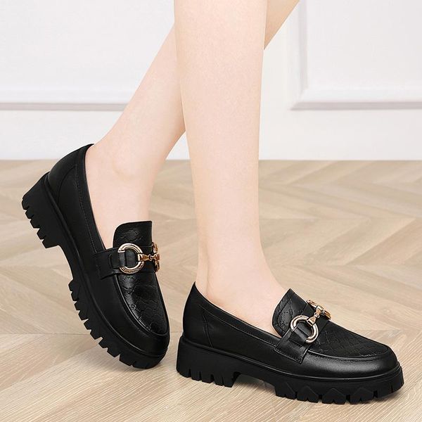dress shoes fall style metal decoration solid color mid-mouth single round toe square heel low-top, Black
dress shoes fall style metal decoration solid color mid-mouth single round toe square heel low-top, Black
