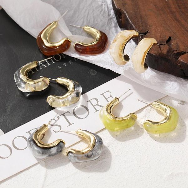 stud korea simple retro irregular metal acrylic transparent earrings s925 for women girl party resin jewlery, Golden;silver
stud korea simple retro irregular metal acrylic transparent earrings s925 for women girl party resin jewlery, Golden;silver