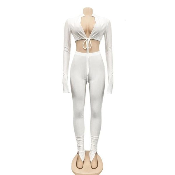 women's tracksuits adogirl drawstring two piece set deep v neck split long sleeve crop splitting pants night club suit autumn clothing, Gray
women's tracksuits adogirl drawstring two piece set deep v neck split long sleeve crop splitting pants night club suit autumn clothing, Gray