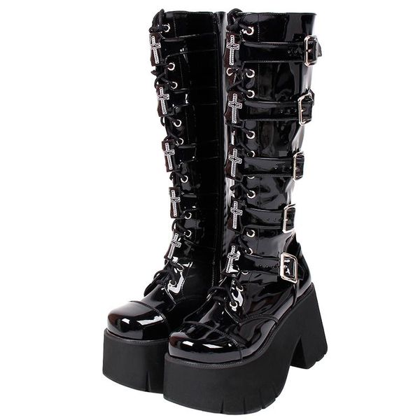 boots angelic imprint handmade women motorcycle cool punk lady lolita shoes woman high heels pumps 33-47 style heel 7008 pl, Black 
boots angelic imprint handmade women motorcycle cool punk lady lolita shoes woman high heels pumps 33-47 style heel 7008 pl, Black