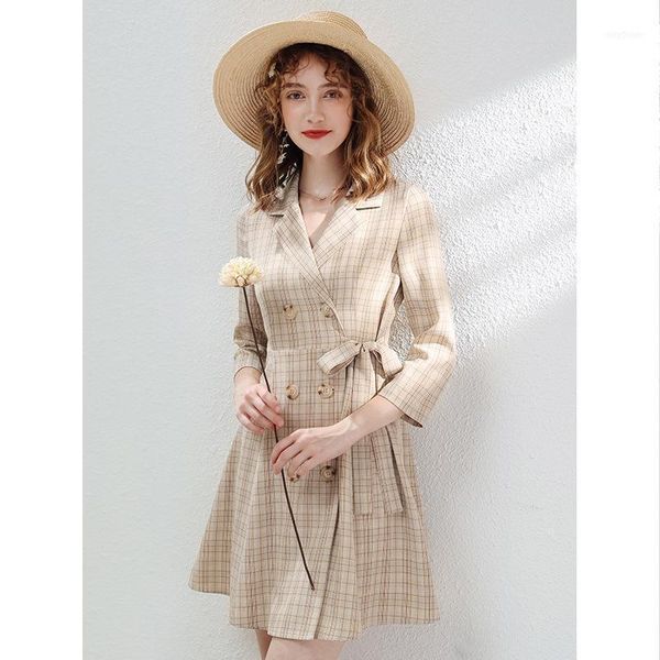casual dresses autumn dress double-breasted retro 2021 women plaid a word slim waist seven-point sleeve lace up1, Black;gray
casual dresses autumn dress double-breasted retro 2021 women plaid a word slim waist seven-point sleeve lace up1, Black;gray