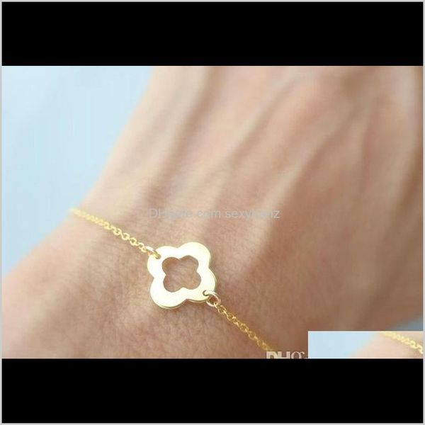 charm jewelry drop delivery 2021 5pcs outline open four lucky 4 leaf clover bracelet simple grass flower plant shamrock bracelets birthday g, Golden;silver
charm jewelry drop delivery 2021 5pcs outline open four lucky 4 leaf clover bracelet simple grass flower plant shamrock bracelets birthday g, Golden;silver
