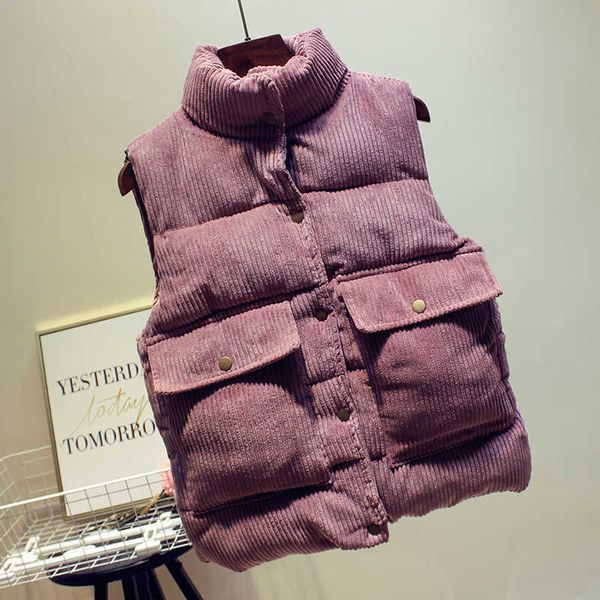 fashion women vest coat autumn winter warm thick short waistcoat female parkas cotton sleeveless corduroy jacket 210601, Black;white
fashion women vest coat autumn winter warm thick short waistcoat female parkas cotton sleeveless corduroy jacket 210601, Black;white