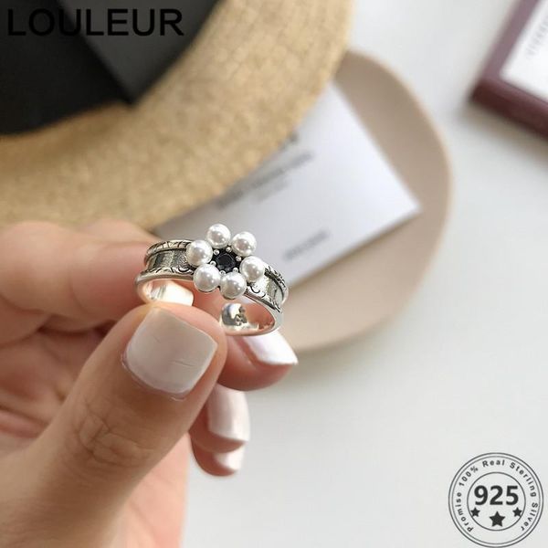 cluster rings louleur design 925 sterling silver retro pearl flower adjustable for women trendy jewelry fashion, Golden;silver
cluster rings louleur design 925 sterling silver retro pearl flower adjustable for women trendy jewelry fashion, Golden;silver