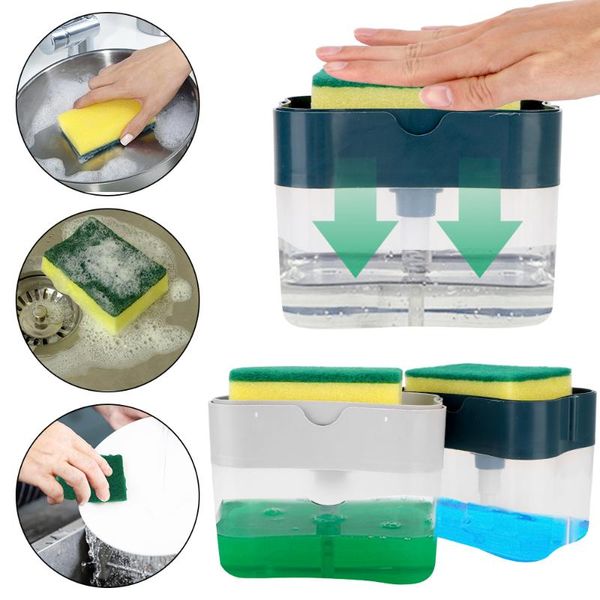 liquid soap dispenser 385ml cleaning container with sponge holder manual press pump organizer kitchen tool
liquid soap dispenser 385ml cleaning container with sponge holder manual press pump organizer kitchen tool