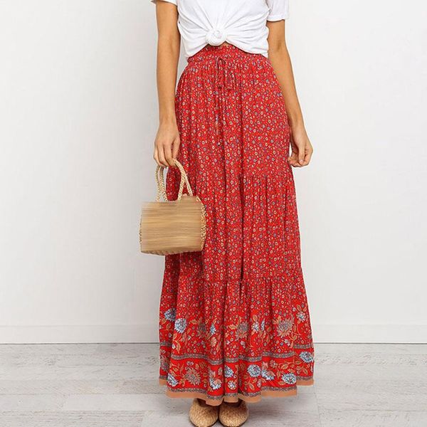 skirts high waist long womens boho a-line full skirt floral print drawstring lace-up maxi clothes white 2021 summer red bohemian, Black
skirts high waist long womens boho a-line full skirt floral print drawstring lace-up maxi clothes white 2021 summer red bohemian, Black