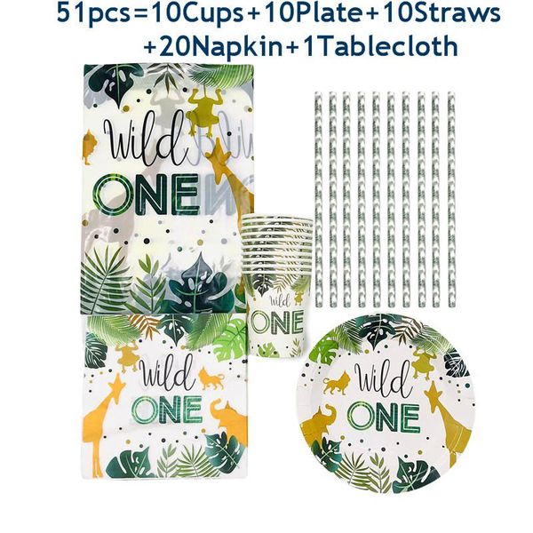 disposable dinnerware 51-81pcs wild one jungle theme animals banner cup plate napkin straw tablecloth 1set birthday decoration party suppl
disposable dinnerware 51-81pcs wild one jungle theme animals banner cup plate napkin straw tablecloth 1set birthday decoration party suppl