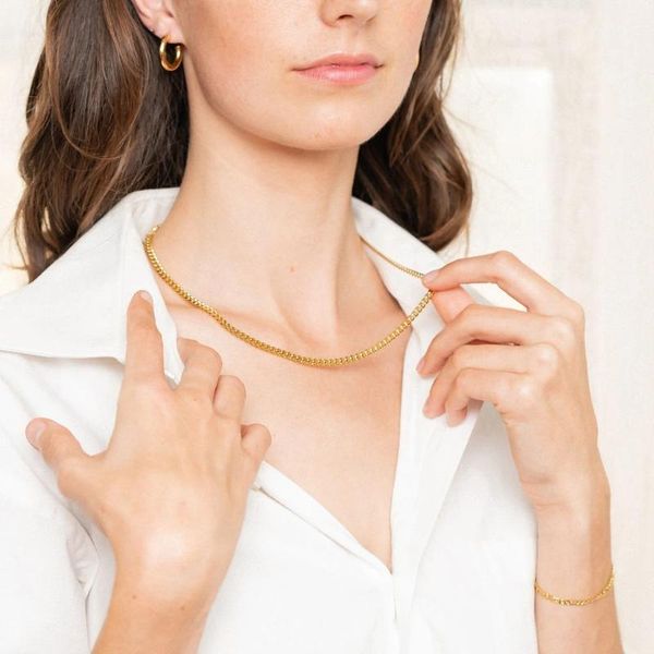 chains 18k gold vacuum vapor plating stainless steel cuban link chain short stout necklace double layer snake for women, Silver
chains 18k gold vacuum vapor plating stainless steel cuban link chain short stout necklace double layer snake for women, Silver