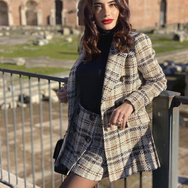 dress 2021 elegant spring beige woman textured chess suits blazer chic ladies streetwear tweed skirt short suit, White
dress 2021 elegant spring beige woman textured chess suits blazer chic ladies streetwear tweed skirt short suit, White