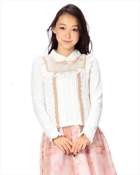 japan l z lisa women sweaters bow doll collar knitted shirt lace knitting sweater, White;black
japan l z lisa women sweaters bow doll collar knitted shirt lace knitting sweater, White;black