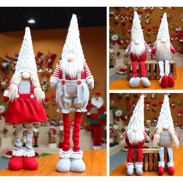 decorations faceless doll sitting posture window forest santa claus