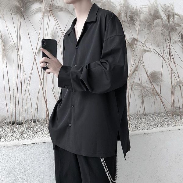 men's casual shirts 2021 autumn solid color shirt korean style fashion dk men, White;black
men's casual shirts 2021 autumn solid color shirt korean style fashion dk men, White;black