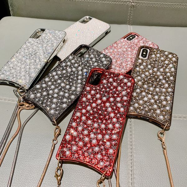 luxury pearl flash diamond tpu plating edge for iphone 7 8 plus x xr xs max with metal lanyard for iphone 11 11pro max case
luxury pearl flash diamond tpu plating edge for iphone 7 8 plus x xr xs max with metal lanyard for iphone 11 11pro max case