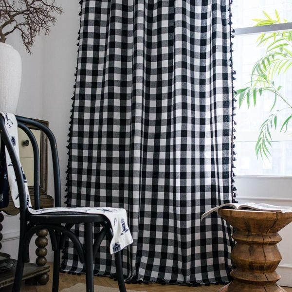 black white plaid window curtains cotton linen fabric half blackout for living room kitchen vintage style curtain & drapes
black white plaid window curtains cotton linen fabric half blackout for living room kitchen vintage style curtain & drapes