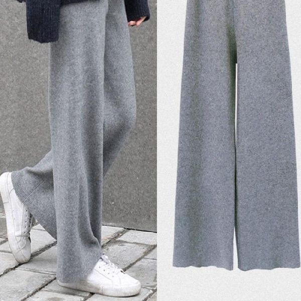 women's pants & capris draping wide leg women autumn winter high waist casual knit loose thin straight long, Black;white
women's pants & capris draping wide leg women autumn winter high waist casual knit loose thin straight long, Black;white