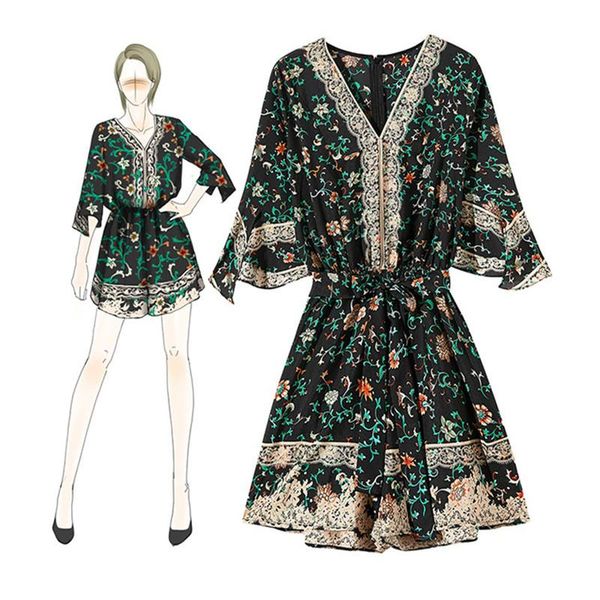 women's jumpsuits & rompers summer floral girl's one-piece lace v-neck mid pagoda sleeve, Black;white
women's jumpsuits & rompers summer floral girl's one-piece lace v-neck mid pagoda sleeve, Black;white