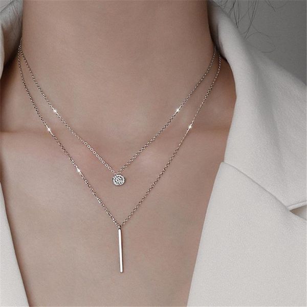 necklace zircon small female clavicle chain personality fresh long round ins cold wind pendant necklaces, Silver
necklace zircon small female clavicle chain personality fresh long round ins cold wind pendant necklaces, Silver